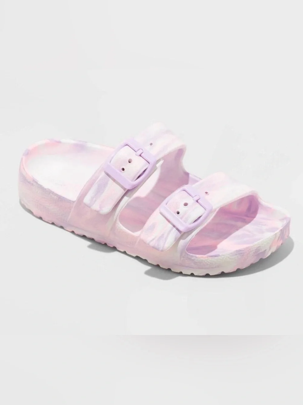 Cat & Jack Pastel Pink Tie-Dye Double Buckle Slide Sandals
